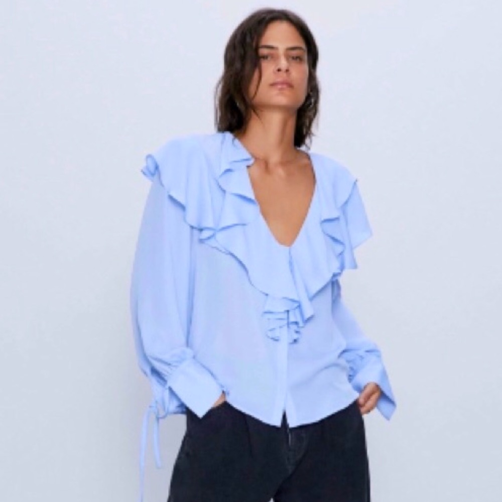 Tied Ruffled Blouse